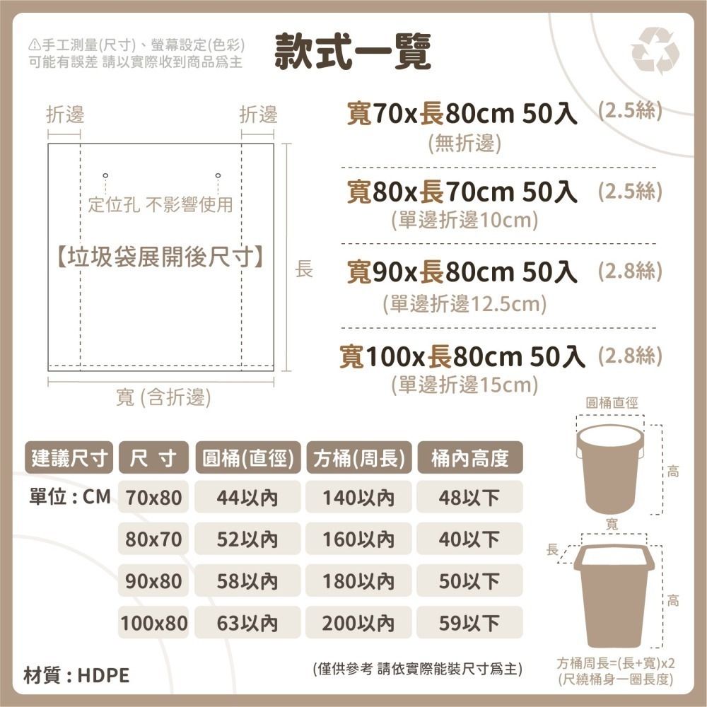 大型垃圾袋 加厚白色 清潔袋 50入裝 超大垃圾袋 塑膠袋 搬家用 餐廳垃圾袋 大垃圾袋 平口垃圾袋-細節圖6