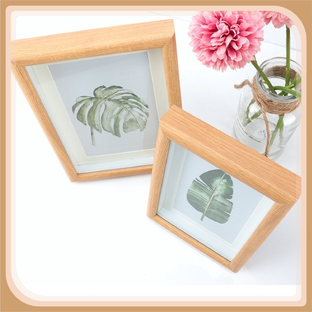 立體中空展示框 木質相框 乾燥花 標本 裱框 白卡紙 裝裱 畫框 玻璃相框 相片框 木相框 木製相框-細節圖7