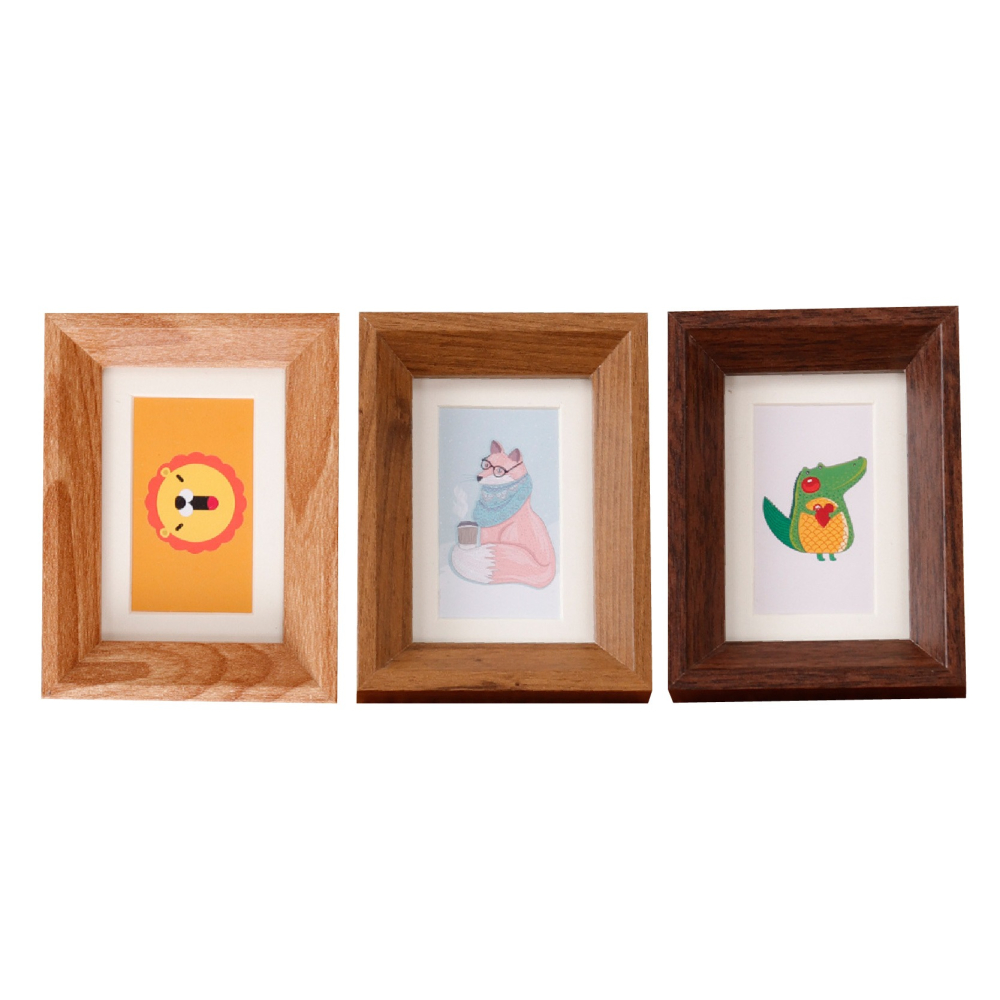 迷你3吋 拍立得相框 玻璃相框 錢幣收藏裝裱 木質相框 畫框 木製相框 裱框 相片框 木相框-細節圖2