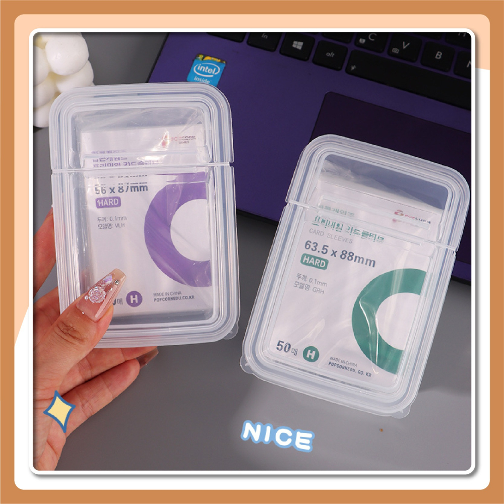卡牌 掀蓋收納盒 出卡專用 爆米花卡膜 卡套 卡膜收納盒 飾品收納盒 卡套收納盒 明星偶像小卡收納盒-細節圖7
