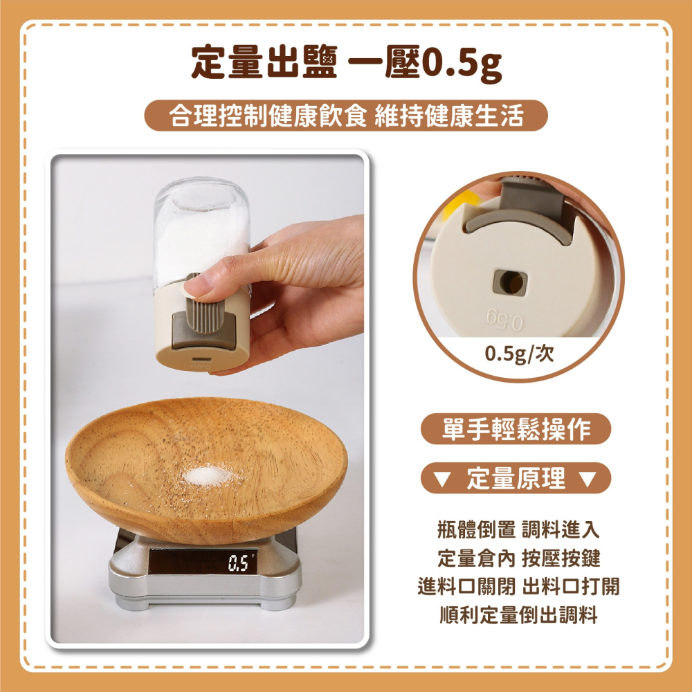 定量按壓式調味罐 調味料罐 定量調味罐 計量調味罐 廚房調味罐 按壓調味罐 胡椒罐 調料瓶 定量鹽瓶-細節圖3