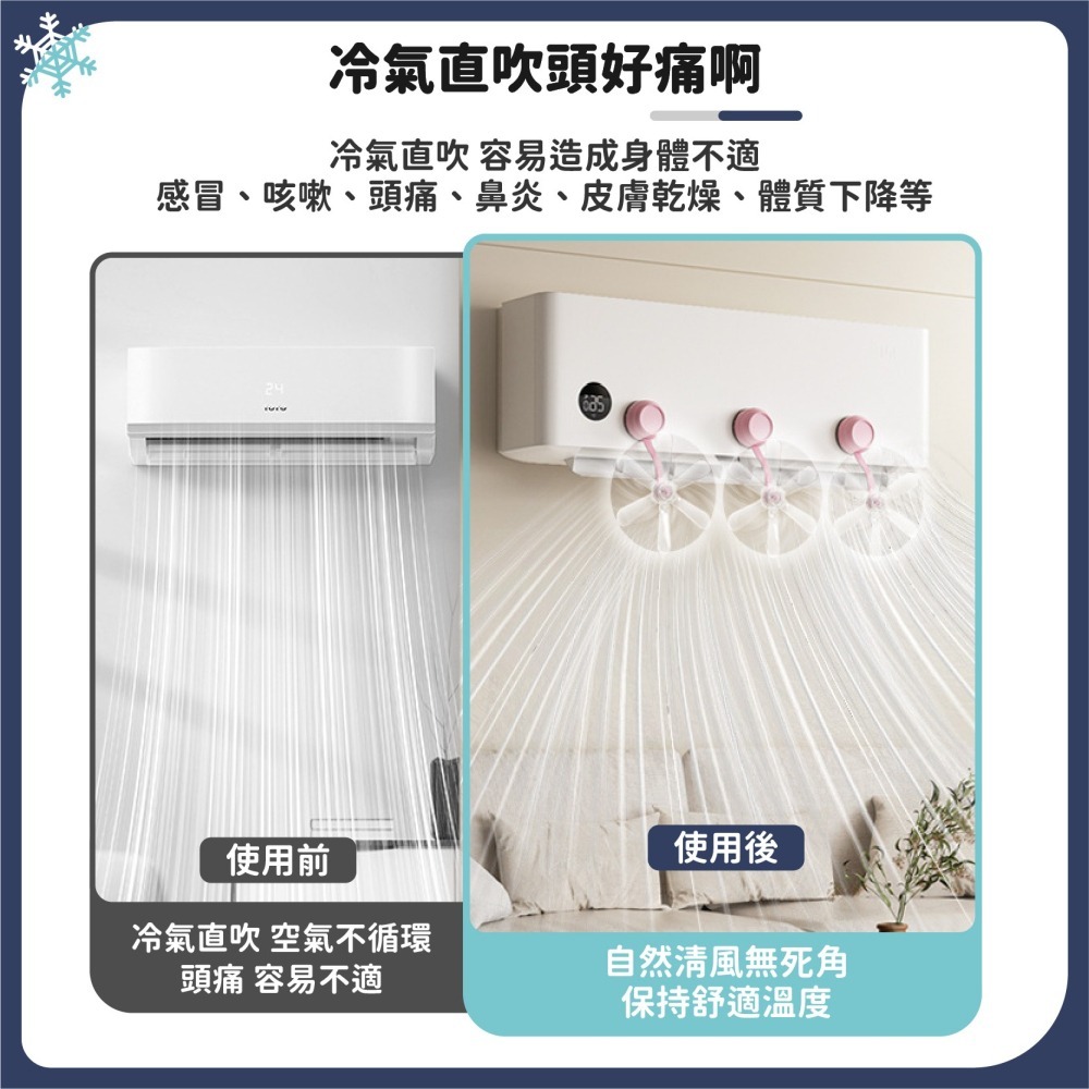 冷暖氣 防直吹導風扇 空調疏風器 防風防直吹 壁掛式空調冷氣出風口 冷風擋風器 擋風板-細節圖3