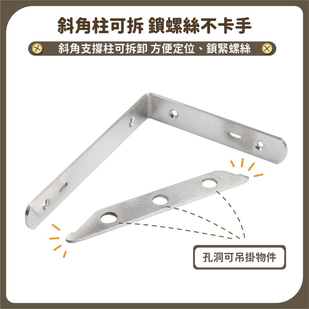 不鏽鋼兩用三角支架 層板架 牆上置物架 層板托 壁掛三角支架 隔板支撐層板托 三角支架 托架 固定架-細節圖3
