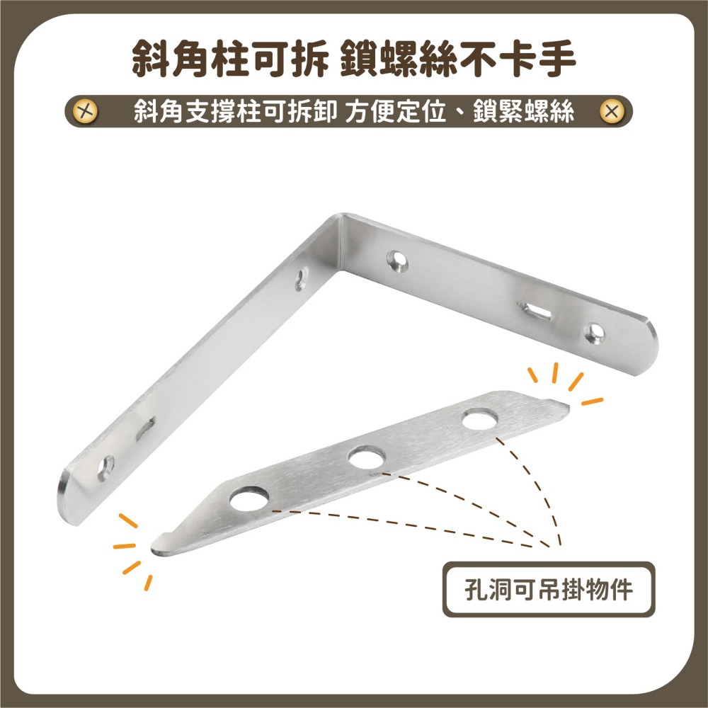不鏽鋼兩用三角支架 層板架 牆上置物架 層板托 壁掛三角支架 隔板支撐層板托 三角支架 托架 固定架-細節圖3