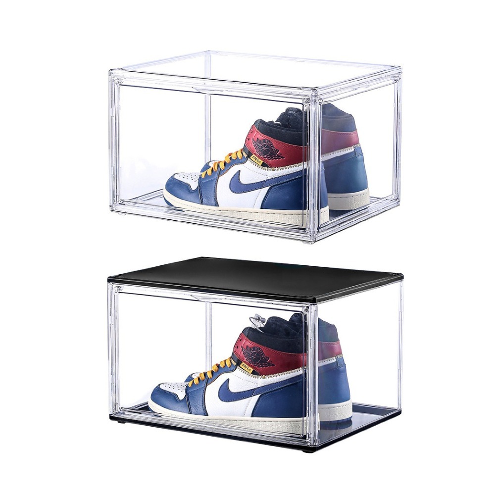 壓克力側開鞋盒 籃球鞋鞋盒 透明鞋盒 掀蓋鞋盒防塵鞋盒 鞋櫃 鞋架 公仔盒 包包收納盒 透明展示盒-細節圖2