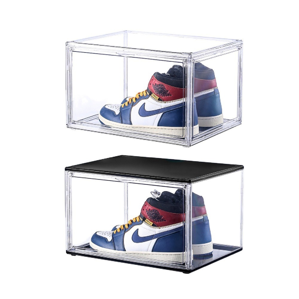 壓克力側開鞋盒 籃球鞋鞋盒 透明鞋盒 掀蓋鞋盒防塵鞋盒 鞋櫃 鞋架 公仔盒 包包收納盒 透明展示盒-細節圖2