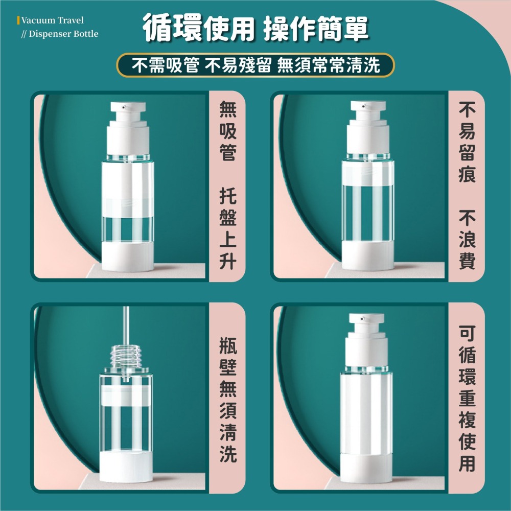 真空旅行分裝瓶 真空分裝瓶 分裝瓶 噴霧瓶 分裝罐 旅行分裝瓶 乳液瓶 真空瓶 酒精瓶 乳液分裝瓶-細節圖7