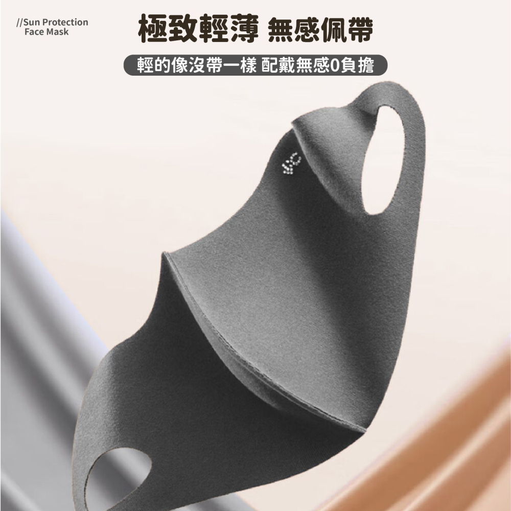 防曬口罩 冰絲涼感 護眼角口罩 玻尿酸口罩 透氣口罩 防紫外線 抗UV冰絲口罩 涼感口罩 冰絲面罩-細節圖5