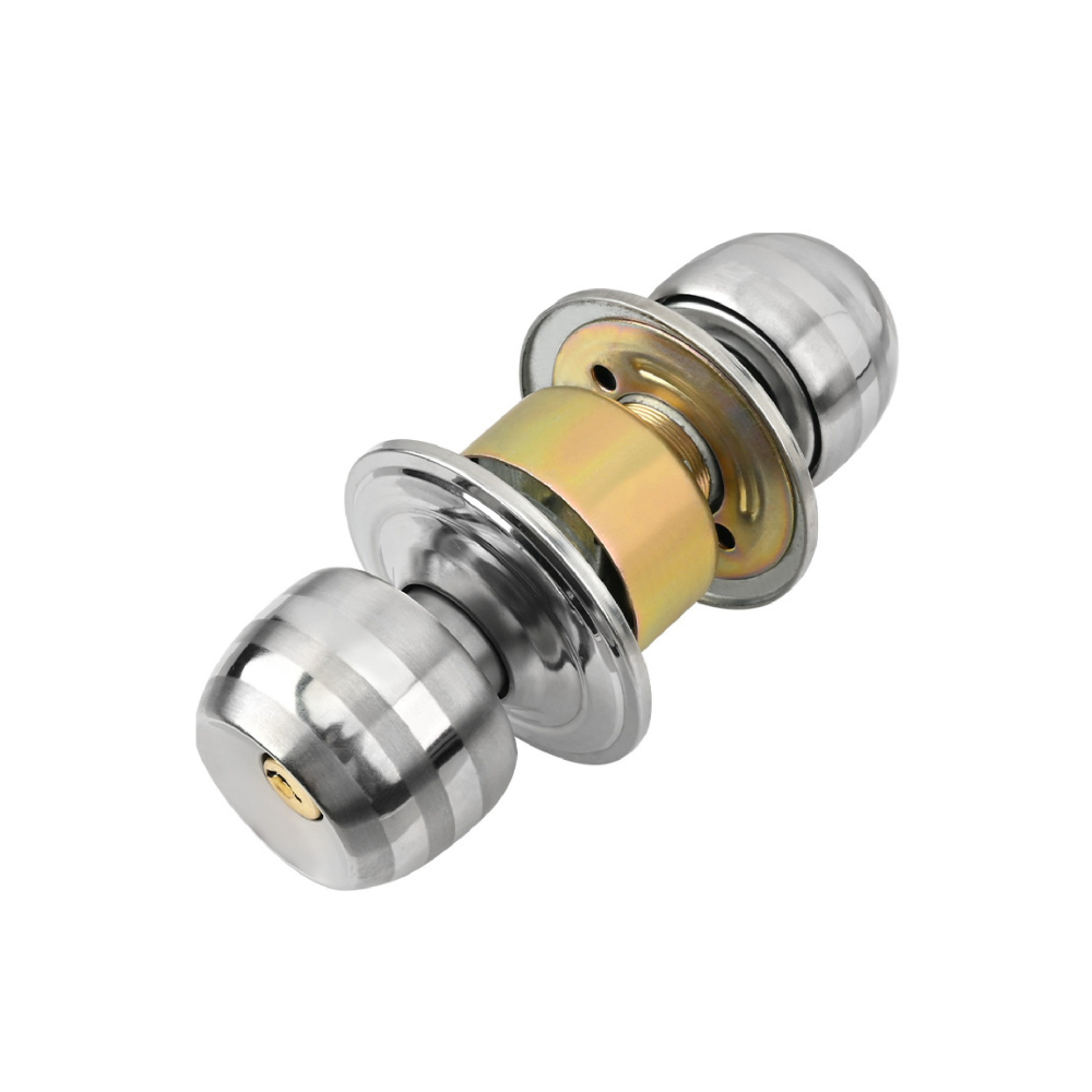 不鏽鋼喇叭鎖 60mm 球型喇叭鎖 門鎖喇叭鎖 旋轉鈕設計 房間鎖 浴室鎖 房門鎖 室內門鎖 球型鎖-細節圖2