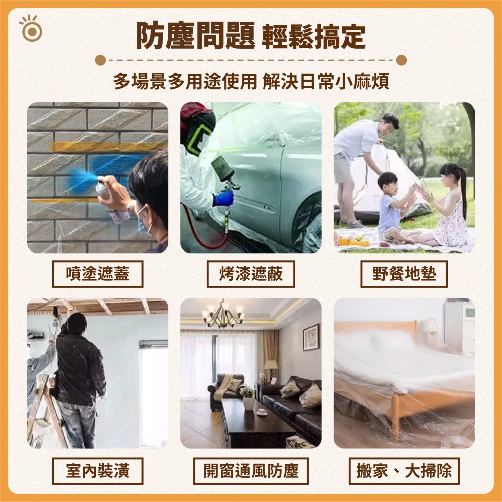 養生膠帶 一次性防塵膜 搬家打包 油漆保護膜 透明膜 遮蔽膜 紙膠帶 裝潢保護膜 PE膜 防塵膜-細節圖7