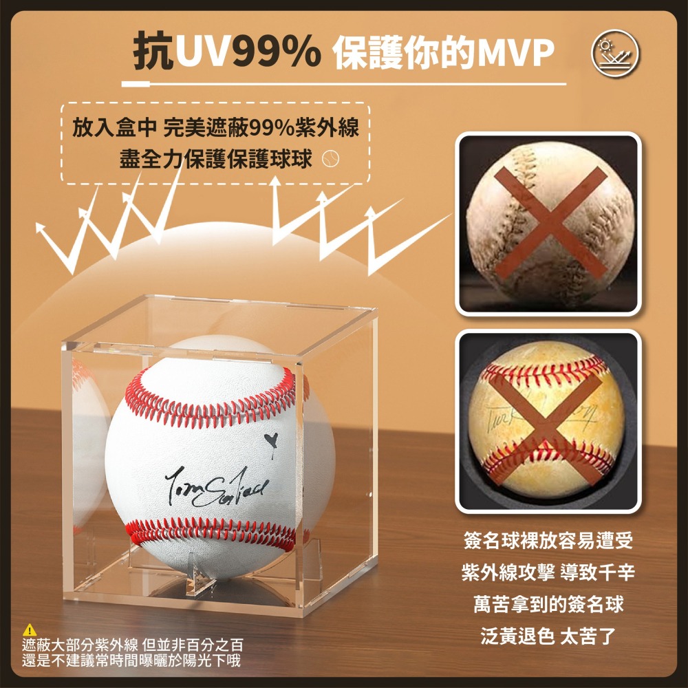 壓克力 棒球展示盒 簽名球盒 棒球盒 棒球收藏盒 簽名球收藏盒 棒球收納盒 棒球球框 棒球盒子-細節圖3