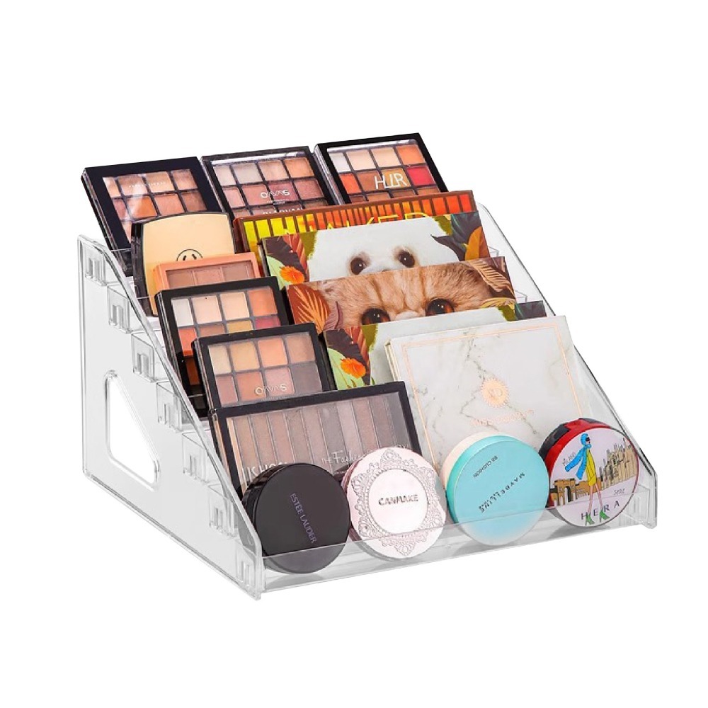 化妝品壓克力展示架 公仔展示架 吧唧展示架 手辦展示架 階梯展示架 口紅架 香水架 階梯式展示-細節圖2