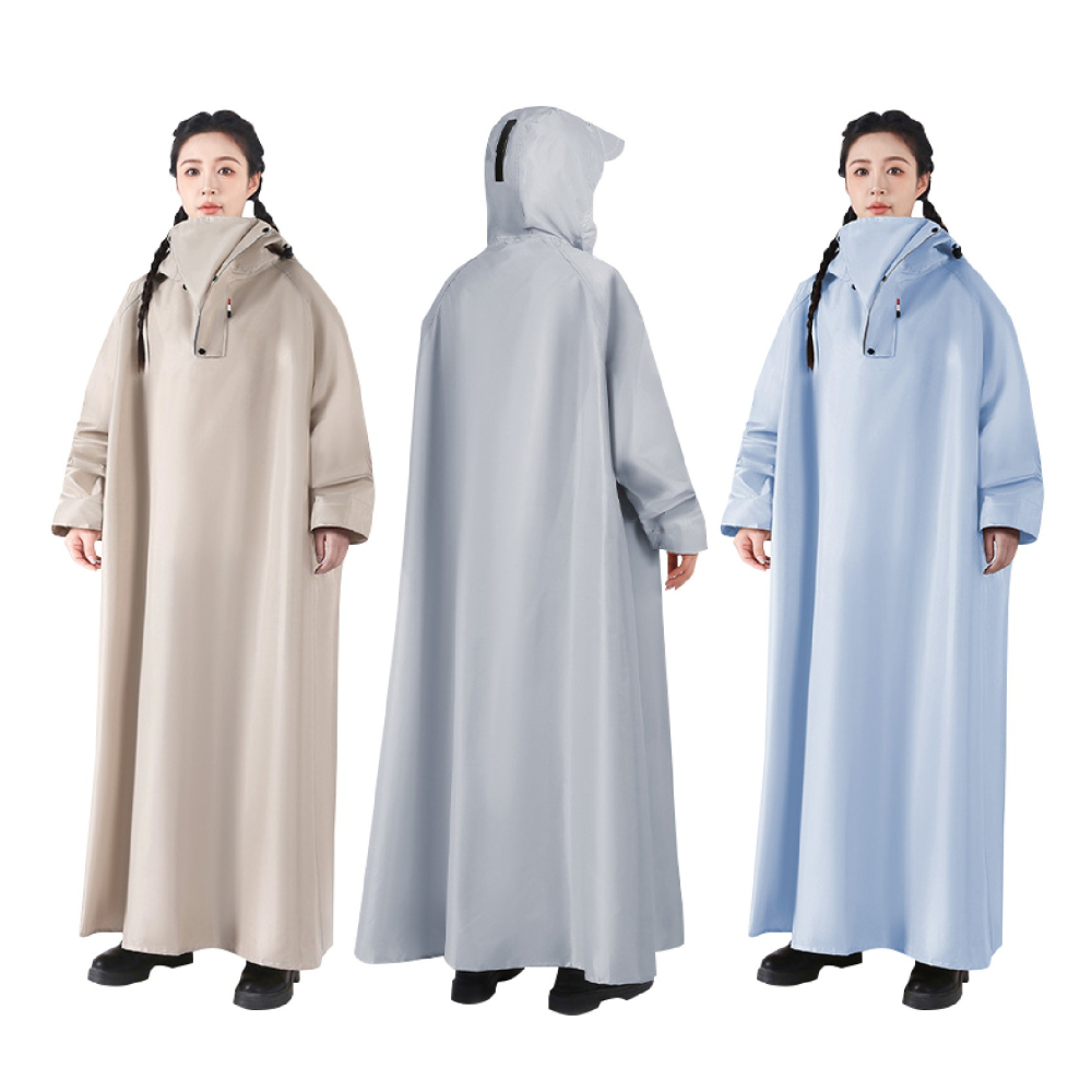 加大版型牛津布雨衣 加大遮腳 加長雨衣 機車雨衣 斗篷雨衣 一件式雨衣 一體式雨衣 連身雨衣 雨披-細節圖2