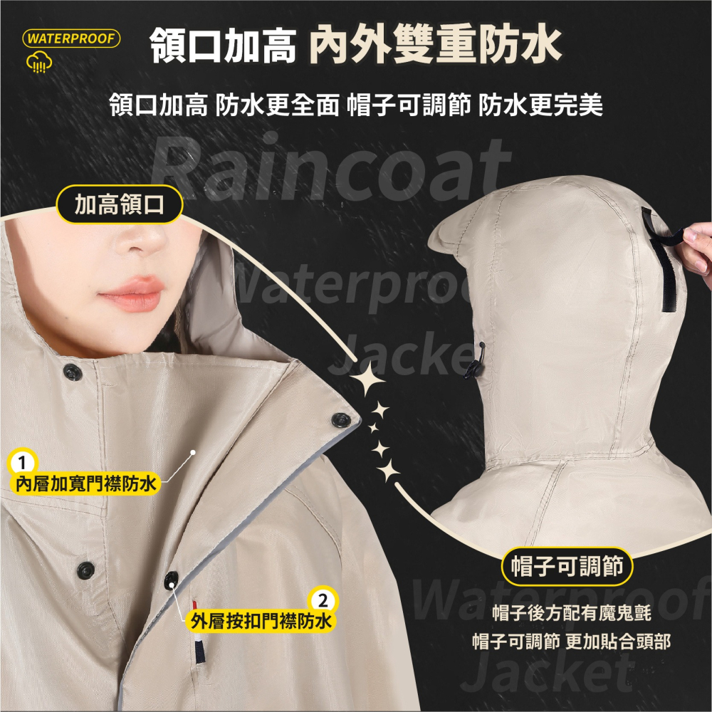 加大版型牛津布雨衣 加大遮腳 加長雨衣 機車雨衣 斗篷雨衣 一件式雨衣 一體式雨衣 連身雨衣 雨披-細節圖4