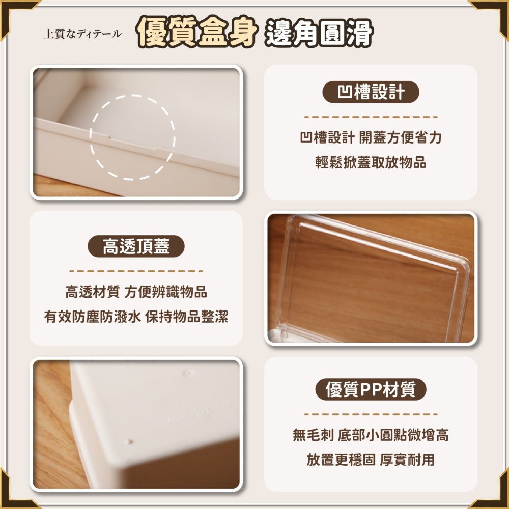 小物帶蓋收納盒 雙格收納盒 透明收納盒 文具收納盒 桌面收納盒 抽屜收納盒 整理盒 儲物盒 置物盒-細節圖7