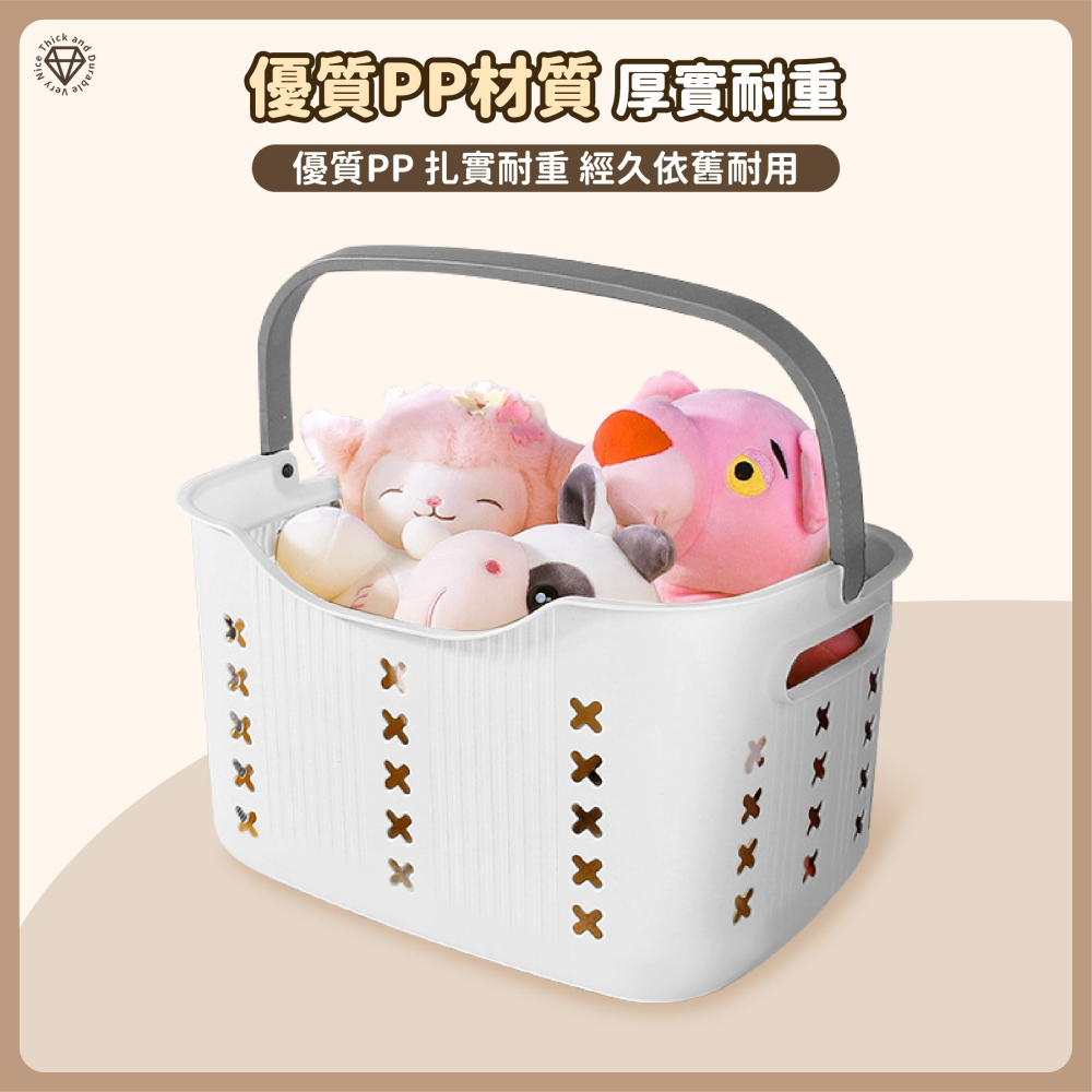 手提髒衣籃 洗衣籃 鏤空透氣 髒衣籃 透氣髒衣籃 分類收納籃 洗衣收納 收納籃 收納框 日式髒衣籃-細節圖6