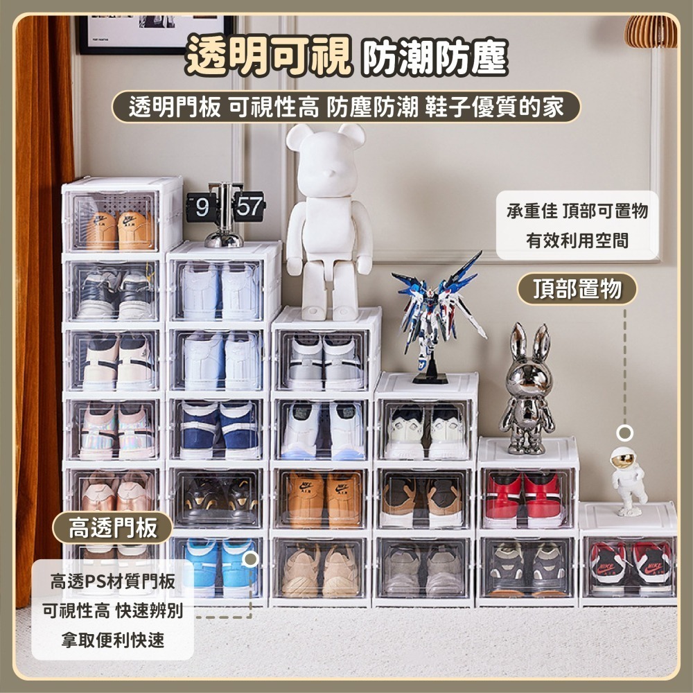 折疊鞋櫃 正開 鞋櫃收納櫃 多層鞋盒 超薄鞋櫃 透明鞋盒 簡易鞋櫃 折疊鞋盒 一體式鞋櫃 大容量-細節圖3