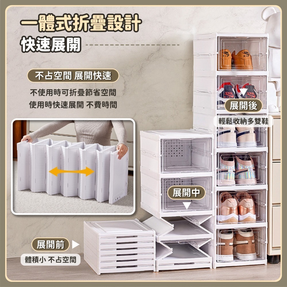折疊鞋櫃 正開 鞋櫃收納櫃 多層鞋盒 超薄鞋櫃 透明鞋盒 簡易鞋櫃 折疊鞋盒 一體式鞋櫃 大容量-細節圖4