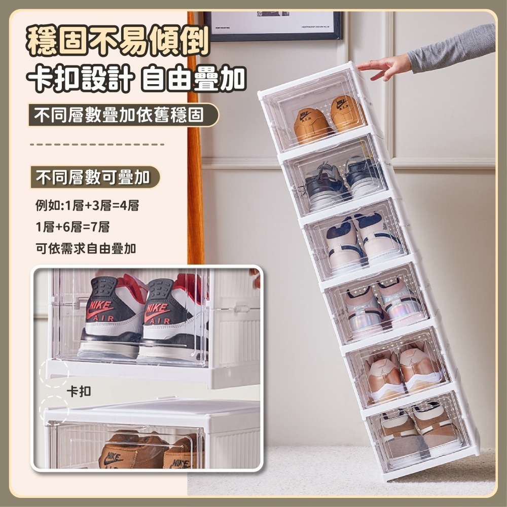 折疊鞋櫃 正開 鞋櫃收納櫃 多層鞋盒 超薄鞋櫃 透明鞋盒 簡易鞋櫃 折疊鞋盒 一體式鞋櫃 大容量-細節圖5