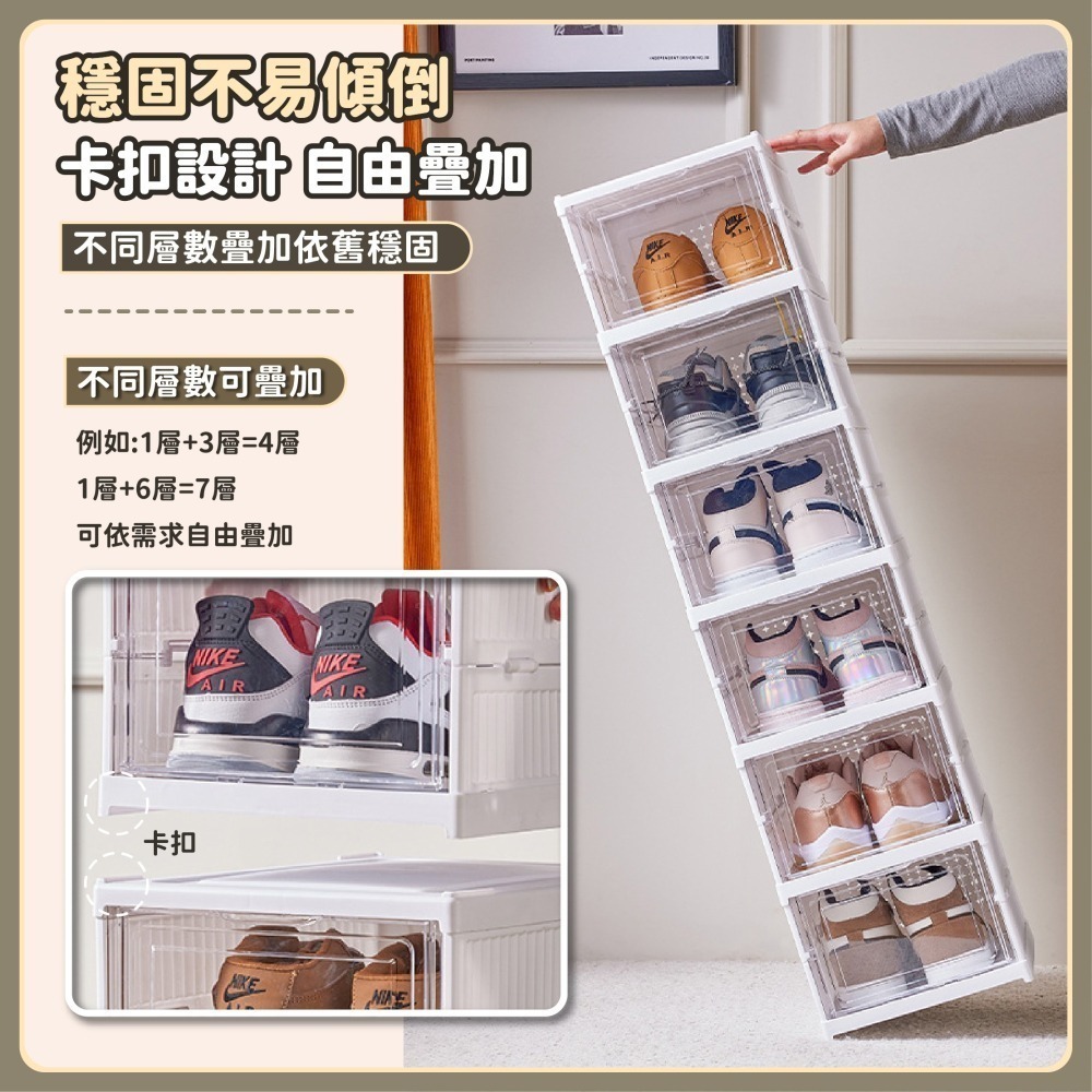 折疊鞋櫃 正開 鞋櫃收納櫃 多層鞋盒 超薄鞋櫃 透明鞋盒 簡易鞋櫃 折疊鞋盒 一體式鞋櫃 大容量-細節圖5