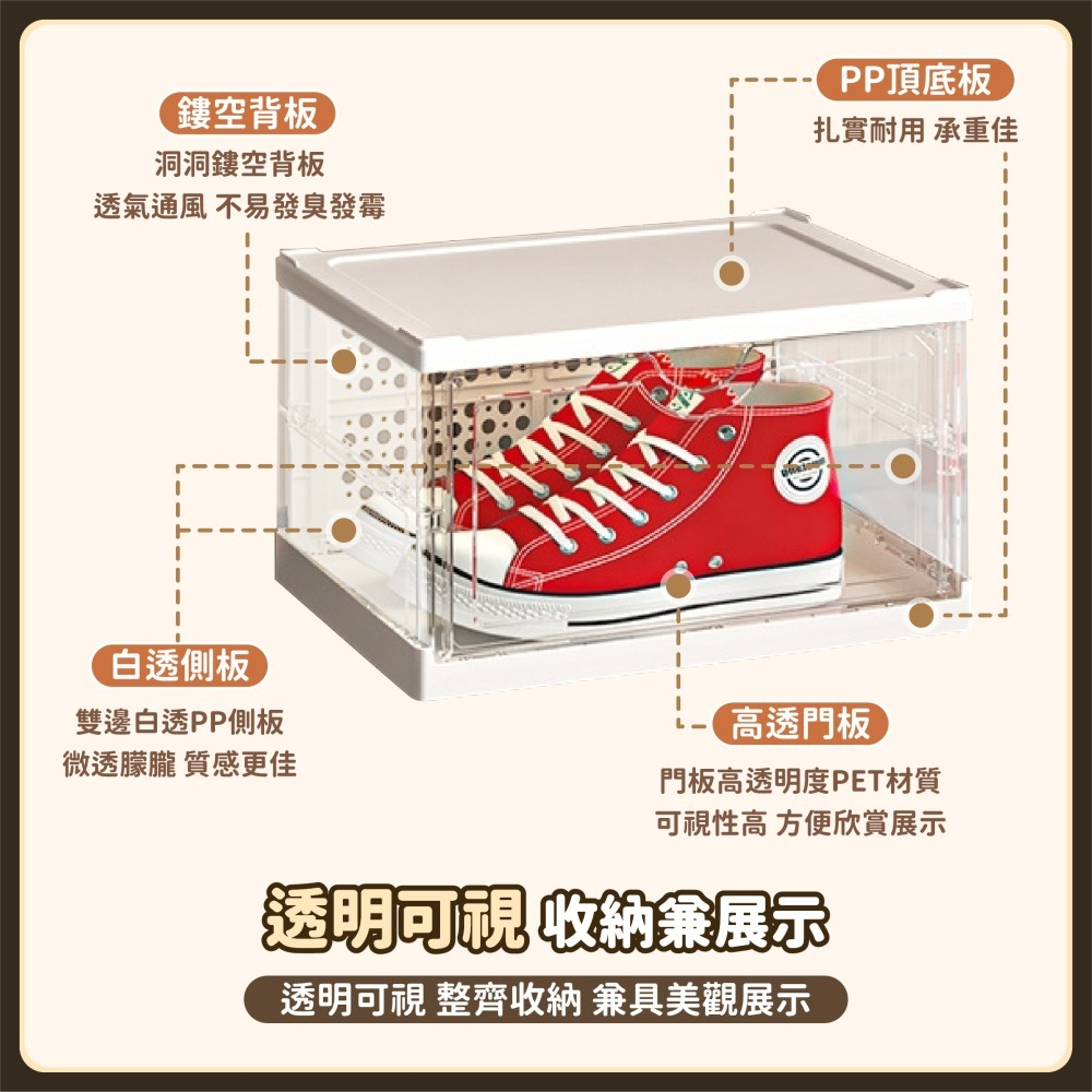 一體式折疊鞋盒 【九層】側開門 鞋櫃 免組裝鞋櫃 簡易鞋架 玄關鞋櫃 透明鞋盒 收納鞋盒 免安裝鞋盒-細節圖7