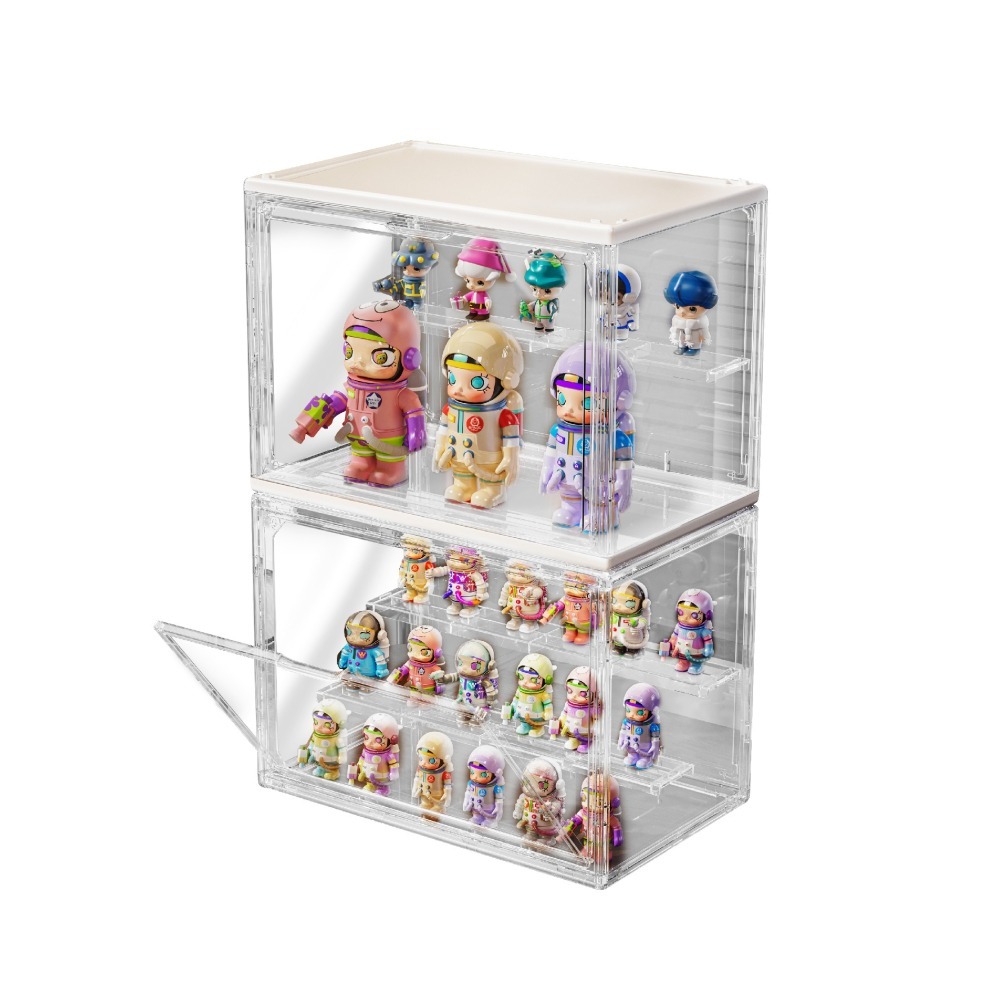 透明隔板展示盒 隔板可拆卸 可疊加 公仔展示盒 公仔收納盒 PET展示盒 公仔展示架 盲盒收納-細節圖2
