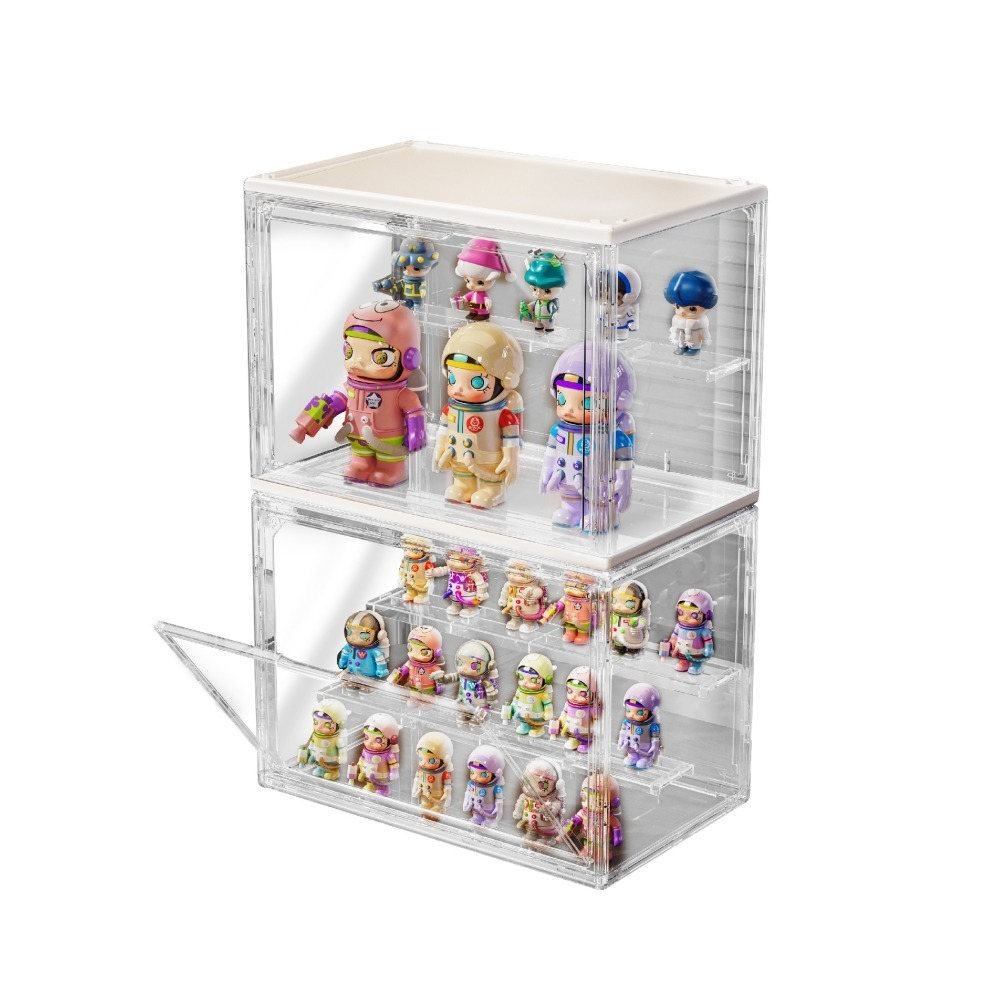 透明隔板展示盒 隔板可拆卸 可疊加 公仔展示盒 公仔收納盒 PET展示盒 公仔展示架 盲盒收納-細節圖2