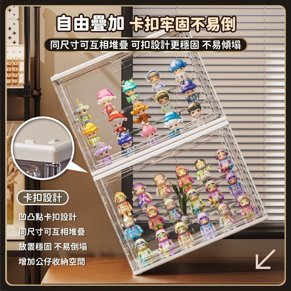 透明隔板展示盒 隔板可拆卸 可疊加 公仔展示盒 公仔收納盒 PET展示盒 公仔展示架 盲盒收納-細節圖4