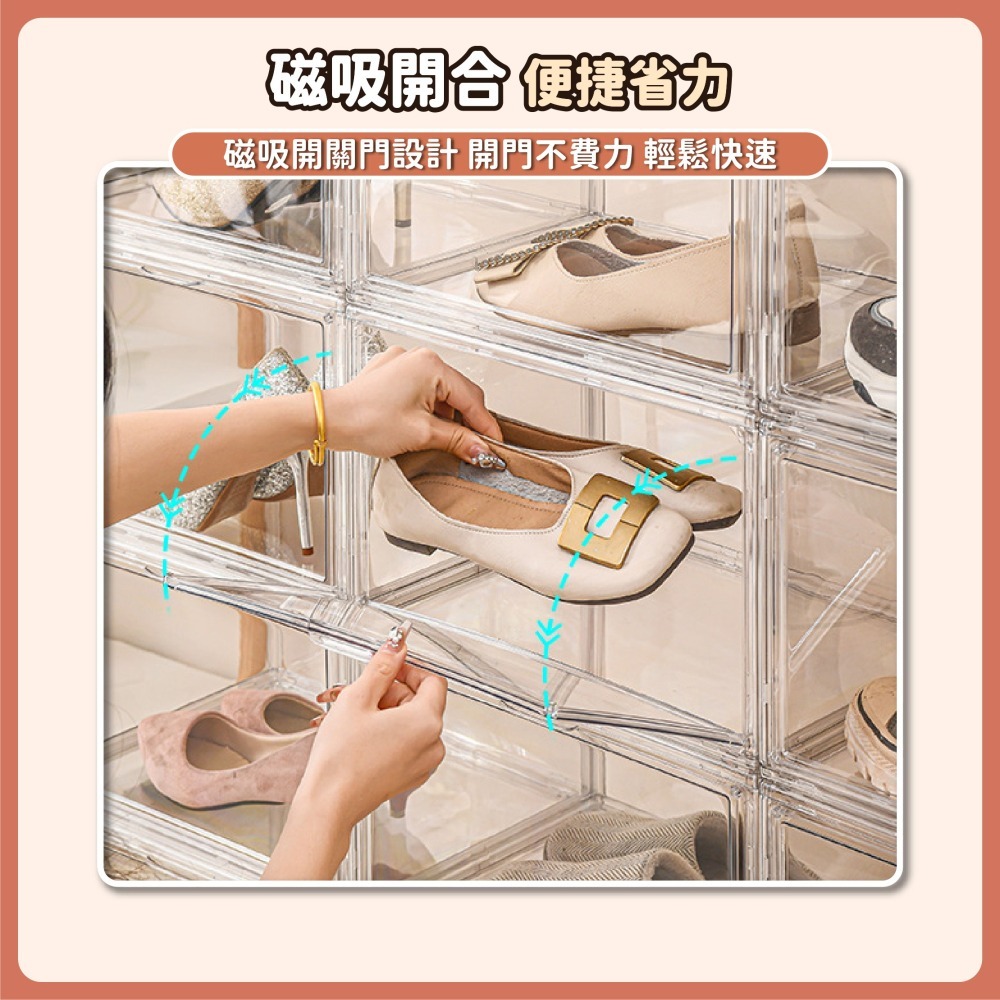 PET透明鞋盒 側開/正開/頂開 鞋櫃 鞋架 球鞋盒 鞋子收納 折疊鞋盒 球鞋收納盒 防塵鞋盒 收納-細節圖4