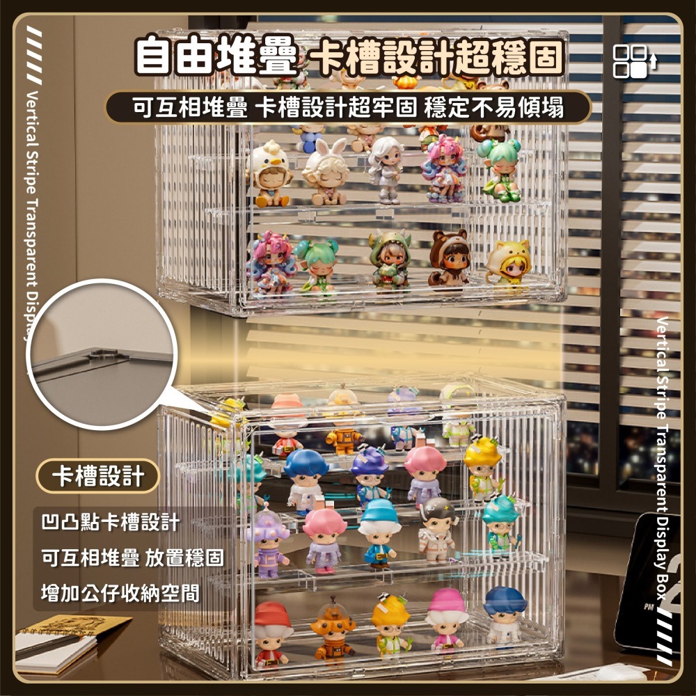 貨櫃透明展示盒 公仔收納盒 公仔展示盒 書本防塵收納 透明展示櫃 盲盒展示盒 手辦展示盒 包包收納-細節圖3