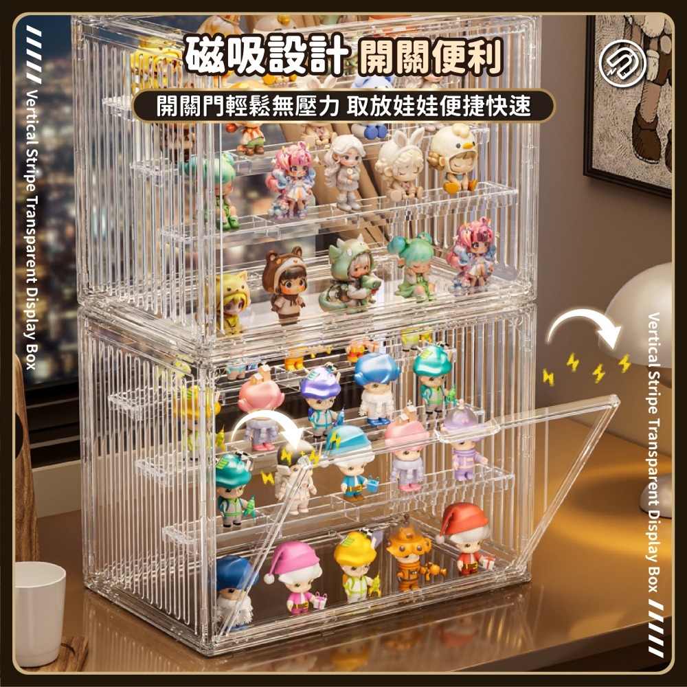 貨櫃透明展示盒 公仔收納盒 公仔展示盒 書本防塵收納 透明展示櫃 盲盒展示盒 手辦展示盒 包包收納-細節圖4