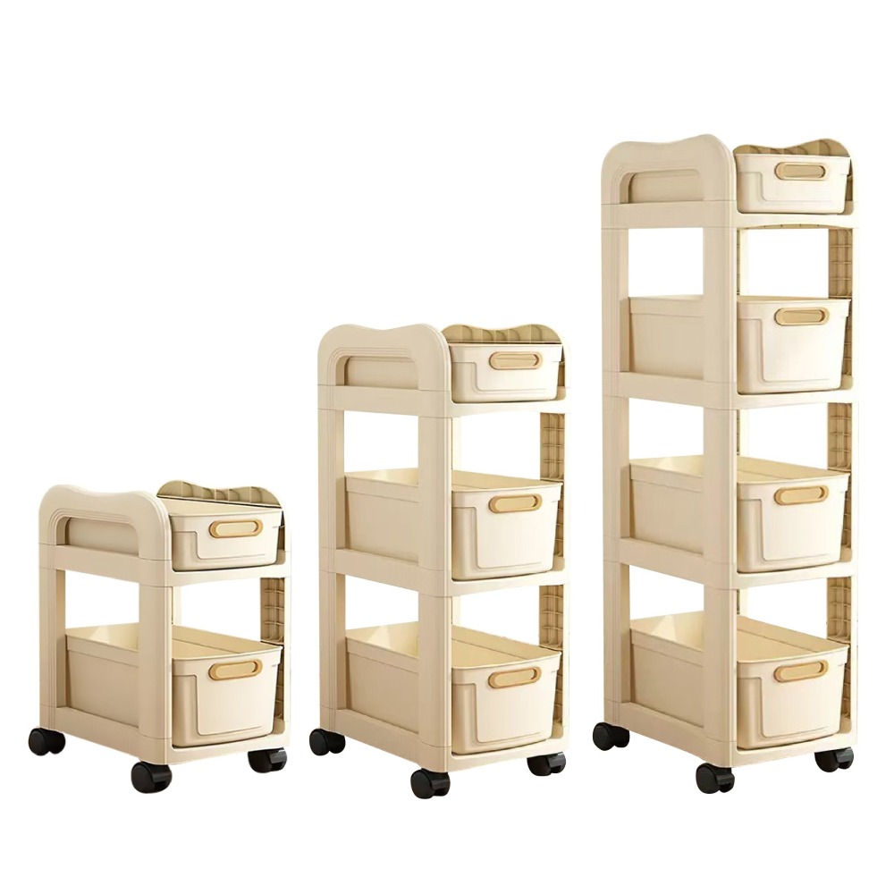 多層帶輪置物架 桌下櫃 桌上收納 滾輪收納架 收納盒 收納推車 推車置物架 廚房收納 書包置物架-細節圖2