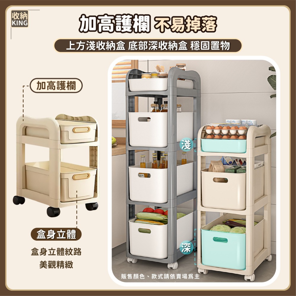 多層帶輪置物架 桌下櫃 桌上收納 滾輪收納架 收納盒 收納推車 推車置物架 廚房收納 書包置物架-細節圖6