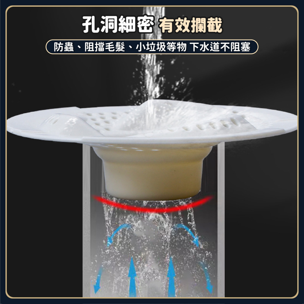 日式漩渦式防堵地漏 排水孔濾網 地漏芯 落水頭 水門 排水孔蓋 防蟲防臭 地漏塞 防臭防蟑 防臭地漏-細節圖4