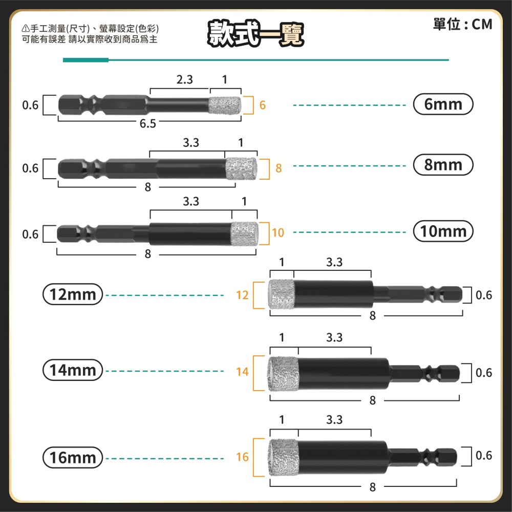六角柄 磁磚 石材開孔器 磁磚開孔器 磁磚鑽頭 大理石開孔器 玻璃鑽尾 磁磚開孔鑽頭 鑽頭 磁磚鑽尾-細節圖8
