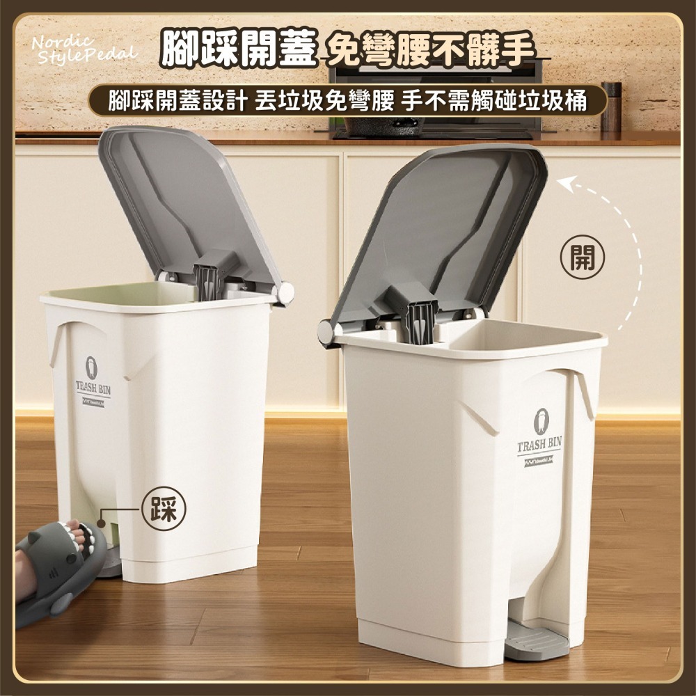 腳踏式垃圾桶 100L 戶外垃圾桶 垃圾桶 腳踏垃圾桶 環衛 商用垃圾桶 大型分類桶 大容量垃圾桶-細節圖3