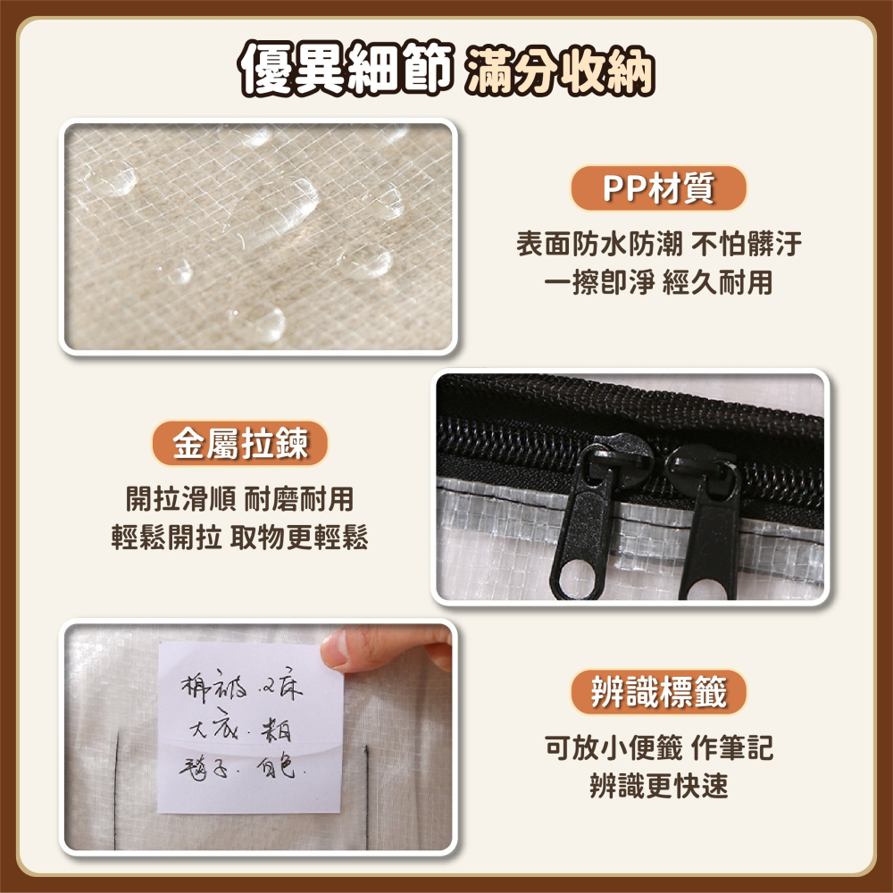 棉被衣物收納袋 換季收納袋 PP防水收納袋 棉被打包袋 透明防塵收納袋 搬家袋 娃娃收納袋 外套收納-細節圖7