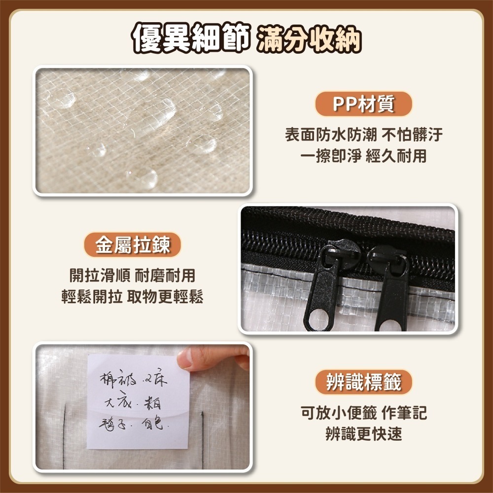 棉被衣物收納袋 換季收納袋 PP防水收納袋 棉被打包袋 透明防塵收納袋 搬家袋 娃娃收納袋 外套收納-細節圖7