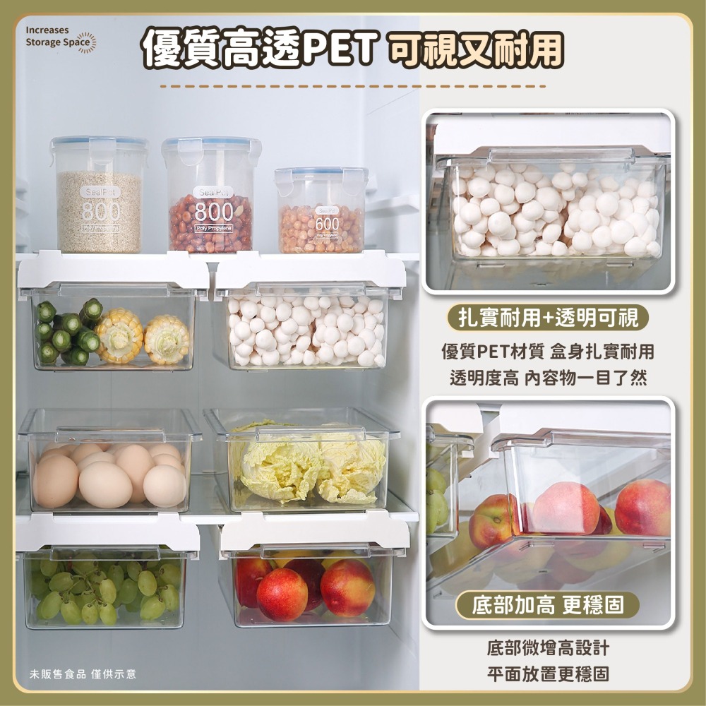 透明 冰箱果蔬盒 懸掛式 冰箱收納盒 廚房分類盒 蔬果收納盒 冰箱置物盒 廚房整理盒 冰箱整理盒-細節圖5