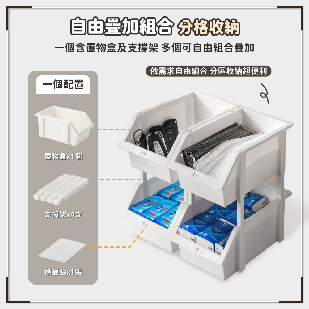 桌面多層組合置物架 斜口收納籃 文具架 置物架 桌面收納架 零食架 層架 收納架 桌上架 桌上層架-細節圖3