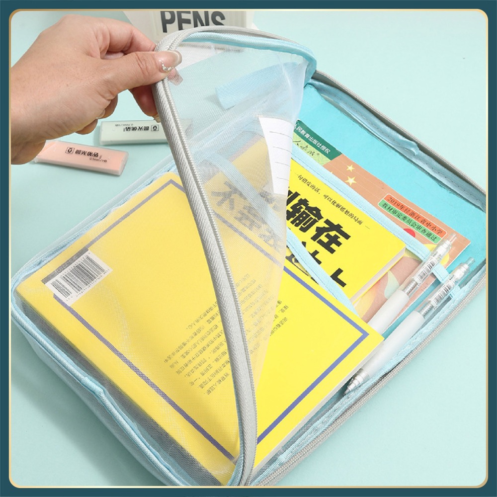 L型紗網文件袋 A4網紗文件袋 分類袋 書本收納袋 資料袋 檔案夾 科目分類袋 收納袋 科目袋-細節圖7