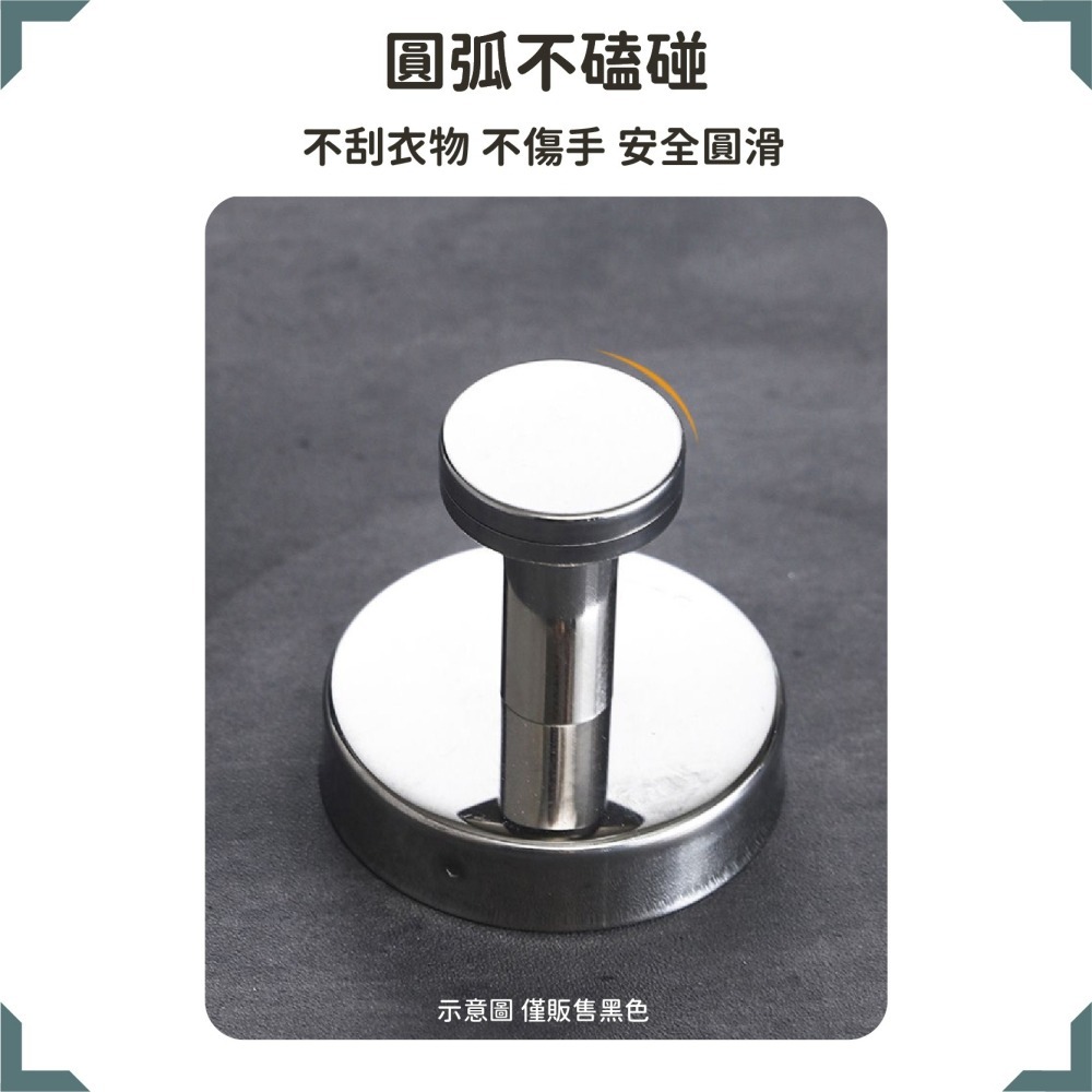 加厚不銹鋼掛勾 單鉤 打孔安裝掛勾 鑰匙掛鉤 牆壁掛鉤 掛衣服 黑色掛勾 衣帽掛勾 玄關掛衣勾-細節圖3