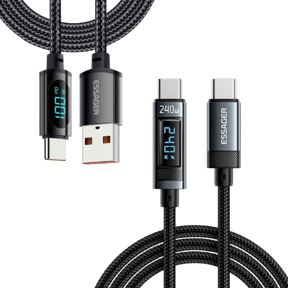 智能240W數顯快充線 Type-C 快充線 USB充電線 PD編織快充線 智能充電線 傳輸線 快充-細節圖2