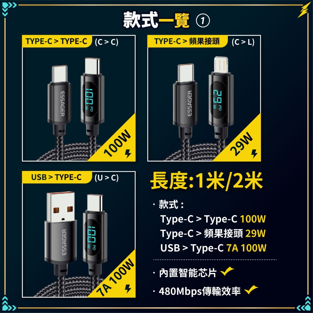 智能240W數顯快充線 Type-C 快充線 USB充電線 PD編織快充線 智能充電線 傳輸線 快充-細節圖8