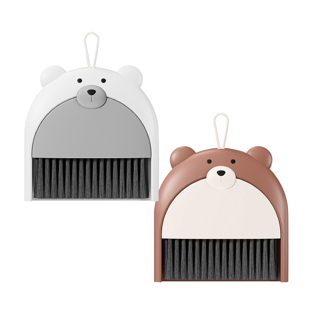 小熊桌面小掃把 掃把畚箕套組 小掃帚🧹 掃桌面清潔刷 小畚箕 清潔用具 桌面掃把畚箕組 迷你掃把組-細節圖2