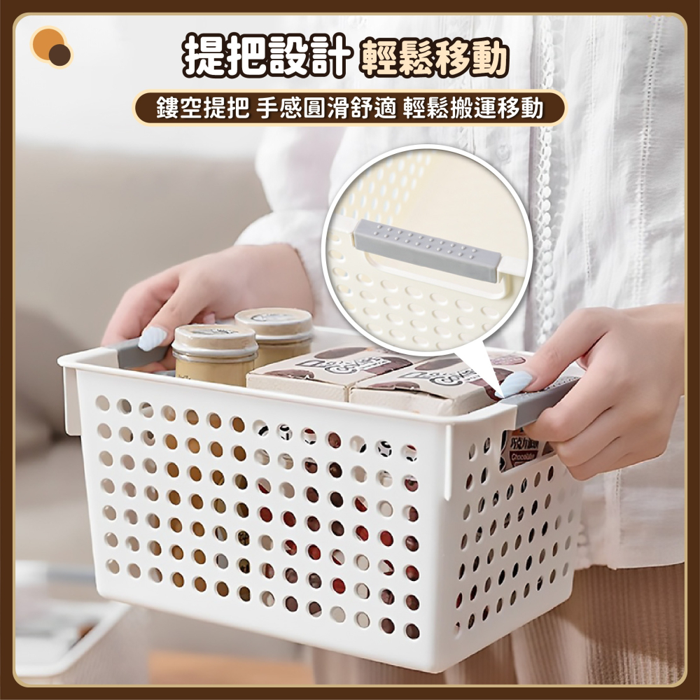 洞洞鏤空收納籃 簍空收納筐 置物籃 收納盒 網格收納籃 抽屜置物盒 桌上收納箱 玩具衣物廚房浴室收納-細節圖3