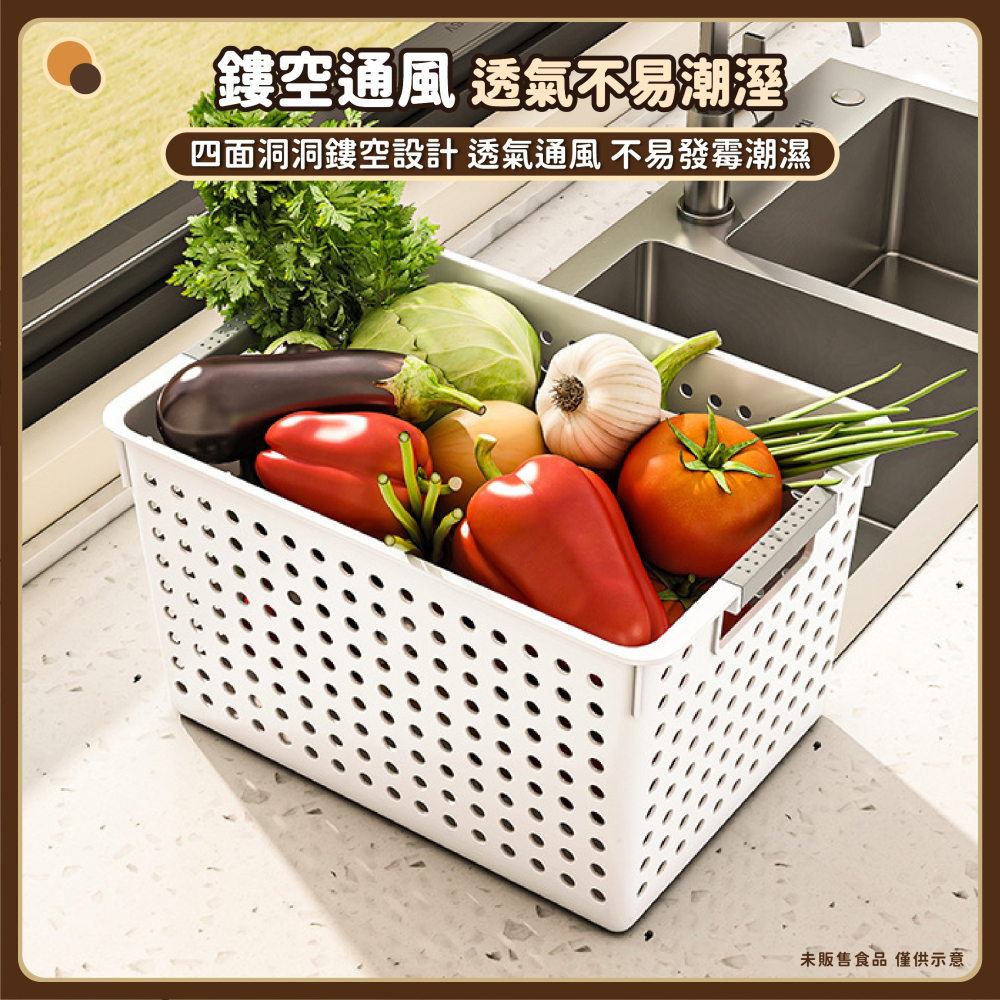 洞洞鏤空收納籃 簍空收納筐 置物籃 收納盒 網格收納籃 抽屜置物盒 桌上收納箱 玩具衣物廚房浴室收納-細節圖4