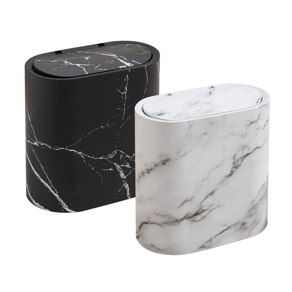 仿大理石紋 彈蓋垃圾桶 按壓式窄縫垃圾桶 縫隙垃圾桶 按壓垃圾桶 廁所垃圾桶 浴室垃圾桶 隙縫垃圾桶-細節圖2