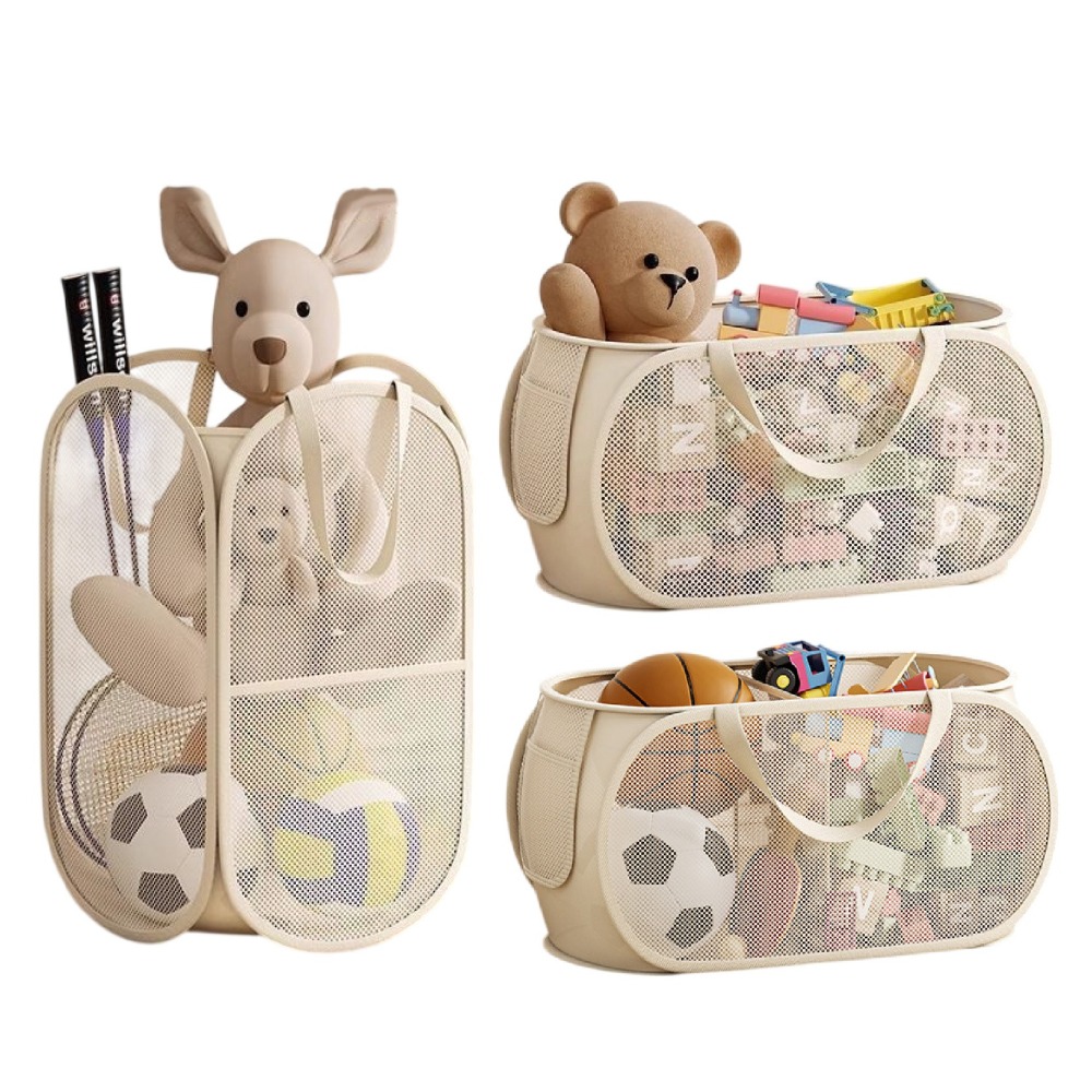 摺疊紗網 玩具收納袋 透氣網紗 折疊洗衣籃 髒衣籃 髒衣收納籃 收納網 洗衣網 置物籃 細網 籃子-細節圖2