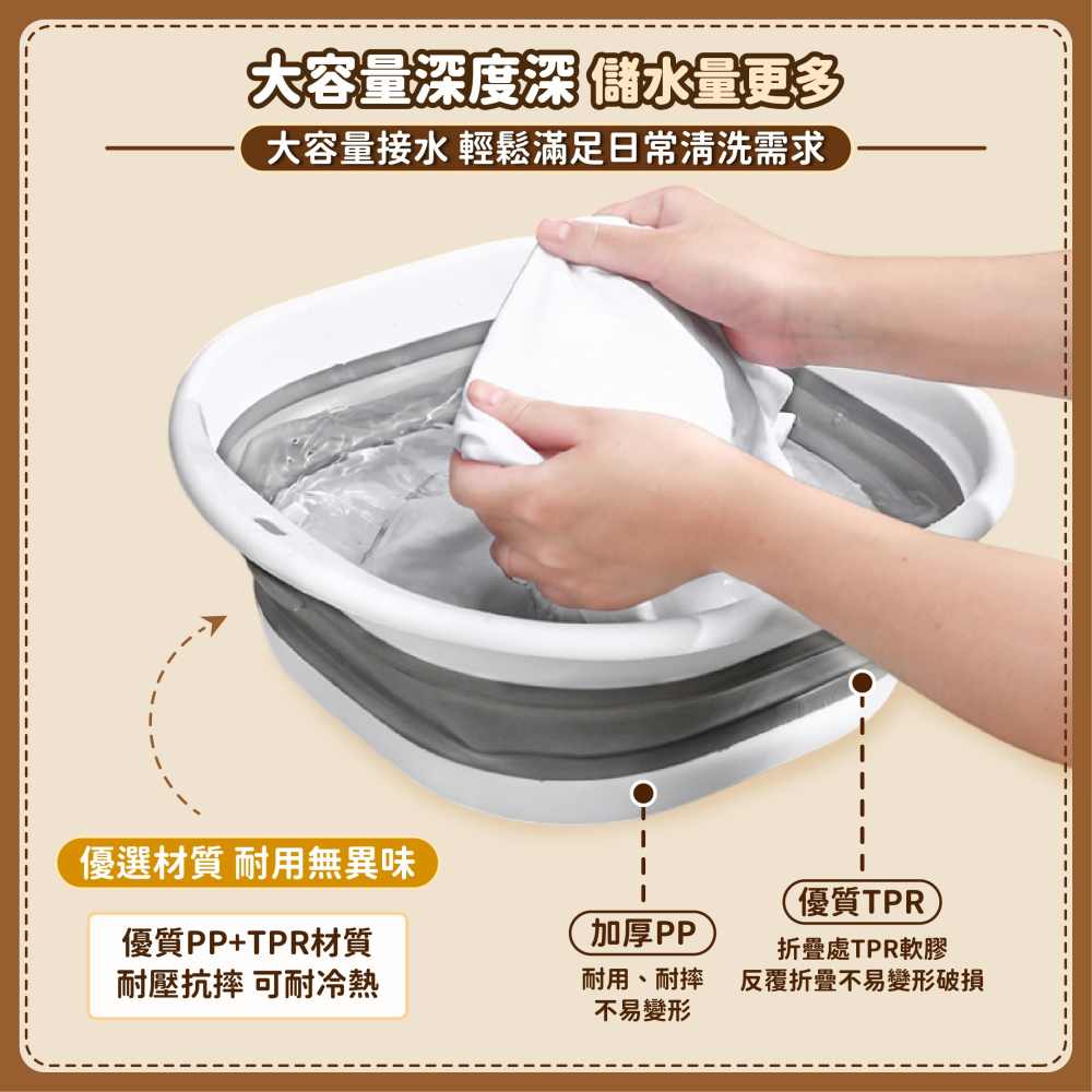 可折疊臉盆 伸縮臉盆 折疊水盆 水盆 臉盆 面盆 洗臉盆 泡腳盆 洗腳盆 洗手盆 洗菜盆 洗衣盆-細節圖5